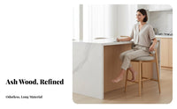 High Stool with Backrest Italian design Bar Chair Modern Minimalist Design Upholstered Seat for Homeowners, Restaurant