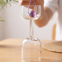 Handheld Crystal Meditation Bell Clear Crystal Bell with Striker Reflective Bells Resonant for Home Decor