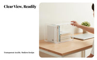 Rolling Book container Large Capacity Desktop Organizer Portable Handle for Study Room