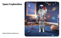Performance Prop Astronaut Costume Eye-Catching Design Full Body Astronaut Suit Mascot Design Spacesuit Costume Embroidered Patches for Children, Performers, Stage Performances, Promotional Events, Themed Parties, Halloween
