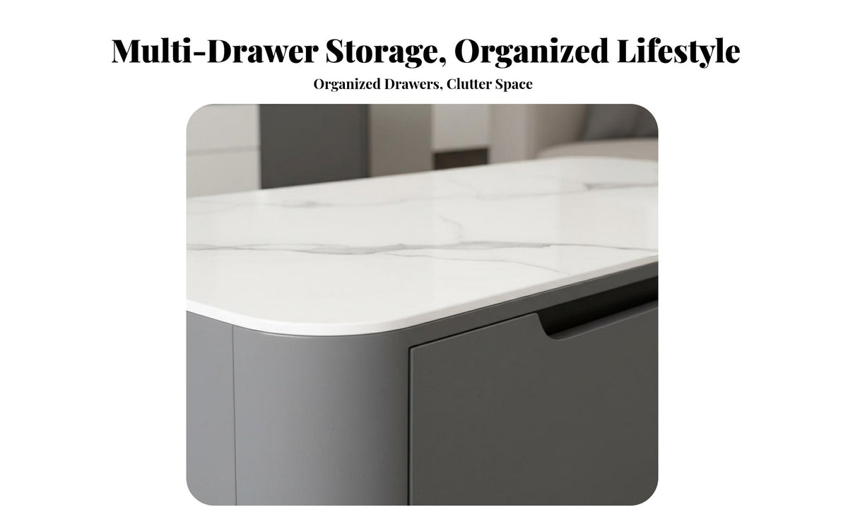 Contemporary Television Stand and Coffee Table Set Easy to Clean TV Stand and Coffee Table Set Sintered Stone Media Console Console
