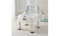 Easy-to-Clean Commode Chair with Container Non-Slip Shower Commode Chair Waterproof Bathroom Aid Anti-Skid for Elderly, Seniors, Disabled, Home Care