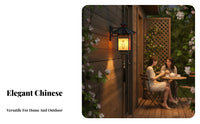 Traditional Design Chinese Design Hanging Light Soft Ambient Radiance Chinese Design Hanging Lantern Waterproof Wrought Iron Tassel Lantern Weather-Resistant for Restaurant Owners, Homeowners, Courtyard, Pavilion, Balcony, Corridor