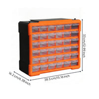Transparent Drawers 36 Drawer Cabinet Removable Divider Plastic Drawer Organizer Orange Frame Small Parts Organizer Label Ready