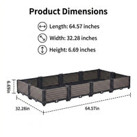 Dark Brown Planter Box, 17cm PP Garden Planter Box with Drainage, for Home Gardening, Patio & Balcony Vegetable Planter Box