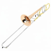 Rust Resistant Bb/F Tenor Slide Brass Instrument Rich Tone Tenor Slide Brass Instrument Complete Accessories Kit Brass Instrument Easy to Play for Adults, Students, Beginners, Band Performance, Orchestra, Music Practice