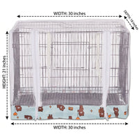Pet Cage Cover with Ventilation Net Cover, Breathable Mesh Material with Patterned Trim, Dustproof Cage Cover for Indoor Outdoor Use, Cover