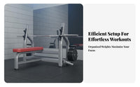 Safety Spotter Arms Standard Bench Press Commercial Grade Barbell Workout Bench Heavy Duty Construction Home Gym Equipment Thick Padded Cushion for Weightlifters, Bodybuilders, Fitness Enthusiasts