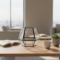 Geometric Glass Terrarium Decorative Centerpiece Geometric Glass Planter Desktop Drought-Tolerant Plant Terrarium Great Gift