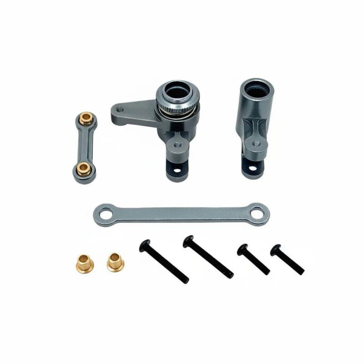 1/12 Scale Car Steering Upgrade Heavy Duty Aluminum Steering Linkage Set CNC Machined  Pull Rod Assembly for Rough Terrain