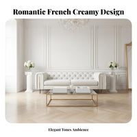 Button-Tufted Straight Sofa Small Space suitable for Button-Tufted Settee Luxury Inspired Design Couch for two people, Adults, Living Room, Bedroom, Entryway