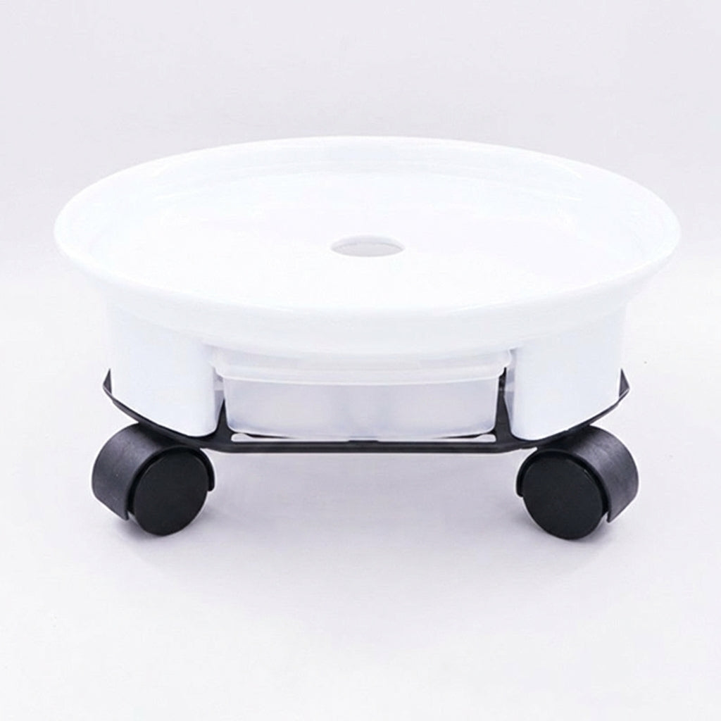 Plant Trolley Pot Stand with 5 Caster Wheels, Resin Plant Pot Saucer Tray/Stand with Drainage for Large Indoor and Outdoor Floor Standing Use