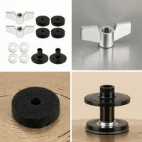 12 Pieces Hand-Tightened Drum Accessory Kit Universal Drum Replacement Parts Zinc Alloy Cymbal Stand Wing Nuts Easy to Install for Drummers, Percussionists, Stage, Rehearsal Studio, Music School