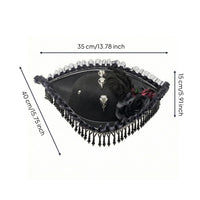 Pirate Tricorn Hat Gothic Pirate Hat with Feather Dramatic Costume Accessory for Theater