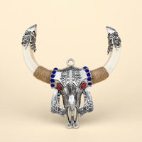 Bovine Cranium Engraved Bovine Cranium Wall Hanging Decorative Ornament for Collectors