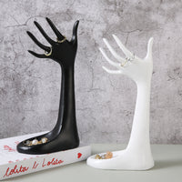 Hand Jewelry Display Resin Wrist and Finger Display Holder Countertop Band Holder with Tray for Vanity, Dresser, Boutique