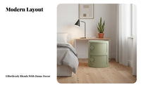 Round Storage Cabinet Space-Saving Cylindrical Bedside Table Small Stylish Storage Cabinet Multifunctional for Dorm Room