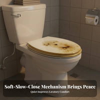 Easy to Install Universal Toilet Seat Quick Release Resin Toilet Seat Long-Lasting Bathroom Fixture Adjustable Hinges for Families, Homeowners, Renters, Home, Restroom, Powder Room, Apartment