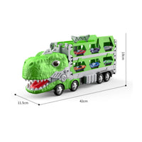 Alloy Cars Transformable Dinosaur Truck Toy Side Openings Dinosaur-Head Track Truck Portable 3-in-1
