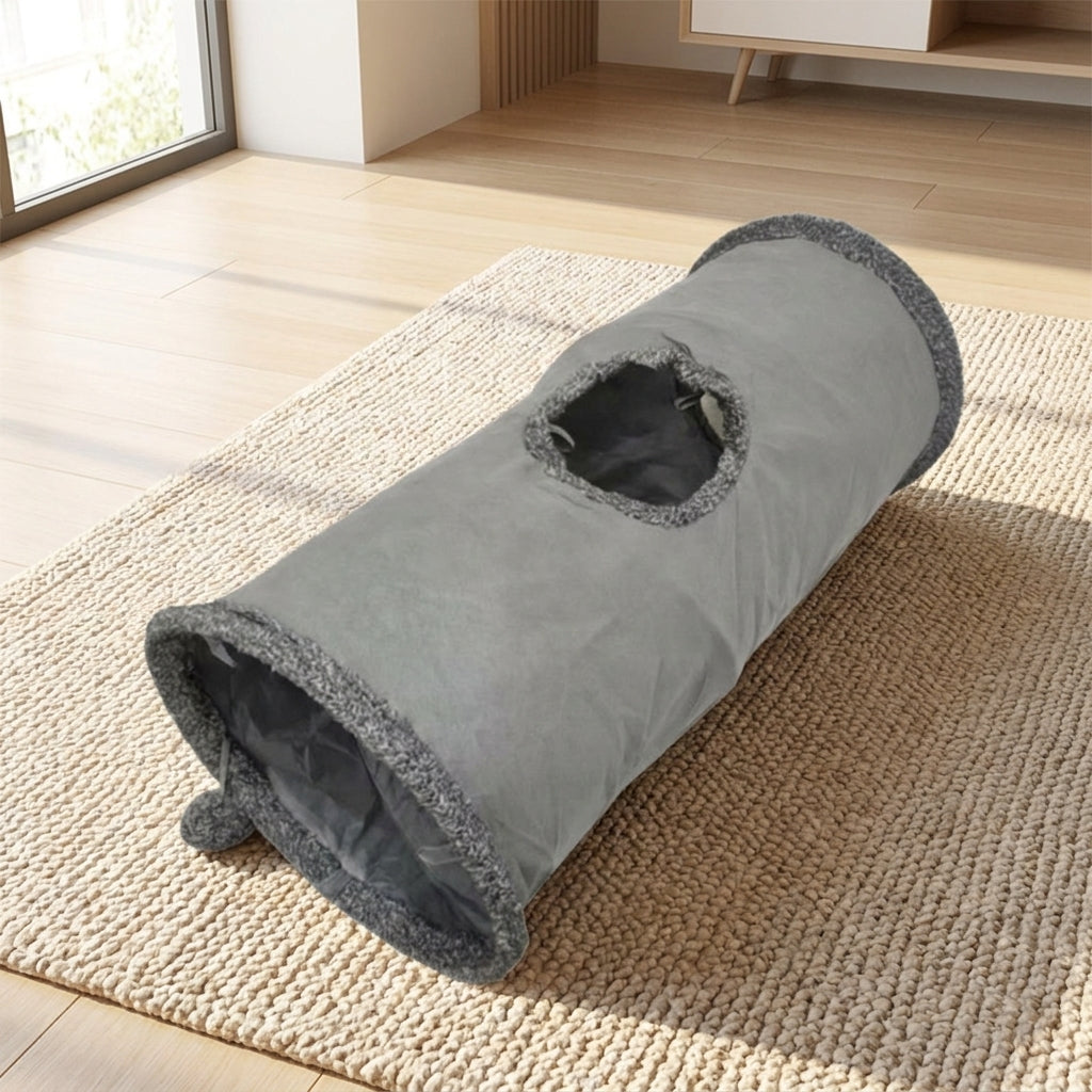 Extra Long Cat Tunnel with Suede Material, Foldable Bunny Tunnel for Indoor Play