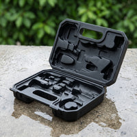 Molded Plastic Toolbox Waterproof-Style Hard Hard-Shell Container Clamshell Tool Case Compact Utility Box Textured for DIYers
