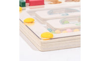 Wooden Math Board with Clock Hands-on Wooden Math Learning Board Learning Center Multi-Sensory Colorful for Preschoolers