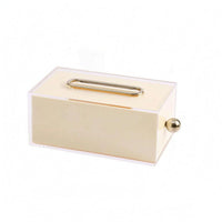 Rectangular Tissue Box Holder Stainless Steel Knob Acrylic Tissue Box Transparent Long-Lasting for Bathroom, Living Room