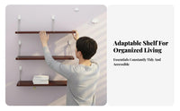 Modern Design No-Drill Floating Shelf Easy to Install Floating Wall Shelf Space-Saving Display Ledge Multi-Functional for Renters, Students, Homeowners, Living Room, Bedroom, Home Office, Bathroom