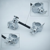Secure Drum Rack Connector Clamp Modular Tube Clamp with Connecting Rod Sturdy Hardware Stable for Drummers