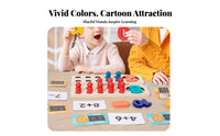 20 Pieces Long-Lasting Wood Construction Addition Subtraction Learning Toy Improves Fine Movement Skills Wooden Counting Peg Board