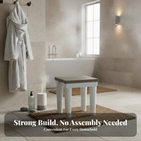 Slatted Plastic Footstool Non-Slip Shower Seat Space-Saving for Outdoor, Seniors