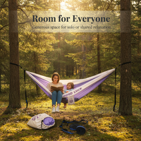 Outdoor Anti-Roll Hammock for Adults & Kids, Portable Double Camping Swing