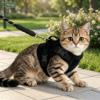 Cat Harness with Leash Adjustable Cat Harness and Leash Set Breathable Padded for Cats, Outdoor Walks, Travel