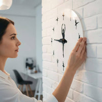 Ballet Dancer Wall Clock Minimalist Design Ballerina Wall Clock Battery Operated Home Decor for Dancers, Dance Studio