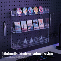 Acrylic Display Rack Wall Mounted Organizer Clear Shelf for Collectibles