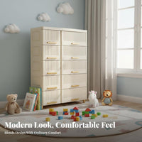 Large Capacity Plastic Tiered Storage Drawers Multi-Purpose Organizer Cabinet Space-Saving Drawer Unit Rounded Corners for Children, Homeowners, Living Room, Playroom, Bedroom, Nursery