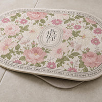 Floral Diatomaceous Earth Bath Mat Super Absorbent Non-Slip Quick Dry Floor Mat