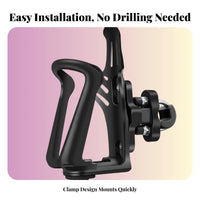 Motorcycle Cup Holder Drill Installation Motorcycle Drink Holder Universal Fit Cycle Water Bottle Mount for Cyclists, Commuters, City Commuting