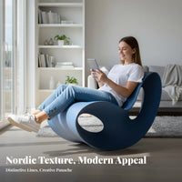 Nordic Design Sled Base Rocking Chair designer-inspired Single Armchair Minimalist Aesthetic Indoor Furniture Padded Armrests for Adults, Homeowners, Book Lovers, Living Room, Lounge, Bedroom, perusing corner