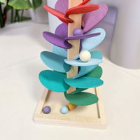Marble Run Tuneful Track Colorful Wooden Tuneful Track Musical Rainbow Marble Run for Kids, Playroom
