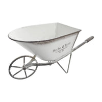 Tabletop Wheelbarrow Planter with Handle Handles Rustic Wheelbarrow Flower Pot Distressed Plant Holder Weathered for Decorators, Gardeners, Desktop, Balcony, Patio, Garden