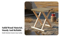 Foldable Wooden Folding Chair with Backrest Space-Saving Wooden Folding Stool Stable Structure Collapsible Fishing Stool Lightweight for Fishers, Campers, Camping, Travel, Garden, Backyard