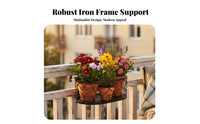 Space-Saving Balcony Railing Planter Box Easy Installation Hanging Planter Basket Anti-Rust Plant Holder Sturdy for Apartment Dwellers, Decor fans, Homeowners, Indoor, Fence, Patio, Porch