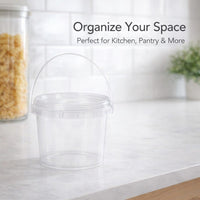 Bucket Lid Carry Handle Storage Container, Transparent Storage Bucket Lid, Handle Storage Unit Container Bin, Kitchen Organizer Home Organization