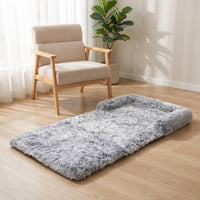 Three-Fold Pet Mat Padded Soft-Pile Dog Mat with Raised Edge Soft Foldable Pet Bed for Pets, Dogs, Indoor, Floor, Sofa