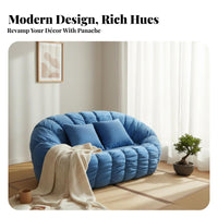 Japanese aesthetic Pumpkin-Shaped Floor Sofa Small Apartment space-efficient Indoor Seating plushh Texture Living Room Furniture Soft Upholstery for Adults, partners, Families, Bedroom, Lounge Area, perusing corner