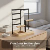 4-Tier Jewelry Stand Detachable Design Countertop Jewelry Stand Earring and Necklace Holder Space Saving Necklace Bracelet