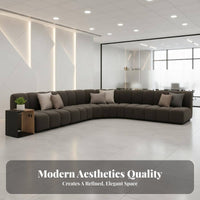 Curved Corner Sofa Light Luxury Aesthetic Oversized billowy Couch Modern design Seating Furniture for Families, Young Adults, Office, Lounge, Living Room
