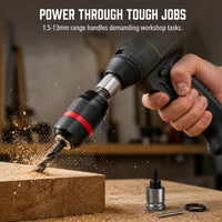 Ratchet Self-Locking Drill Chuck for Electric Wrenches, 0.8-13mm Keyless Chuck with Adapter