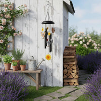 Chicken Wind Chime Vintage Style Metal Cockerel Wind Chime Rust Resistant Floral Hanging Decor for Balcony